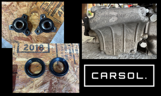 BMW2シリーズ デフオイル漏れ シール劣化とデフ本体の状態 デフ本体と取り外したシール部品を並べた比較画像(劣化部品と正常部品が分かる構成)