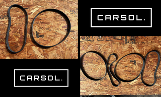 ボルボV40 ラジエーター漏れ 修理 Oリング劣化と新品部品の比較 取り外した劣化したラジエーター関連のゴムパッキン(Oリング)と新品部品の比較写真